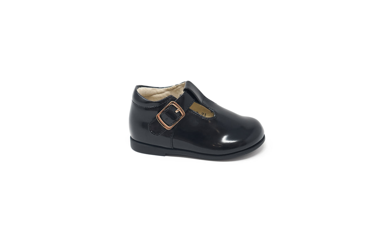 French Bebe Black Highshine Kylo Baby Shoe