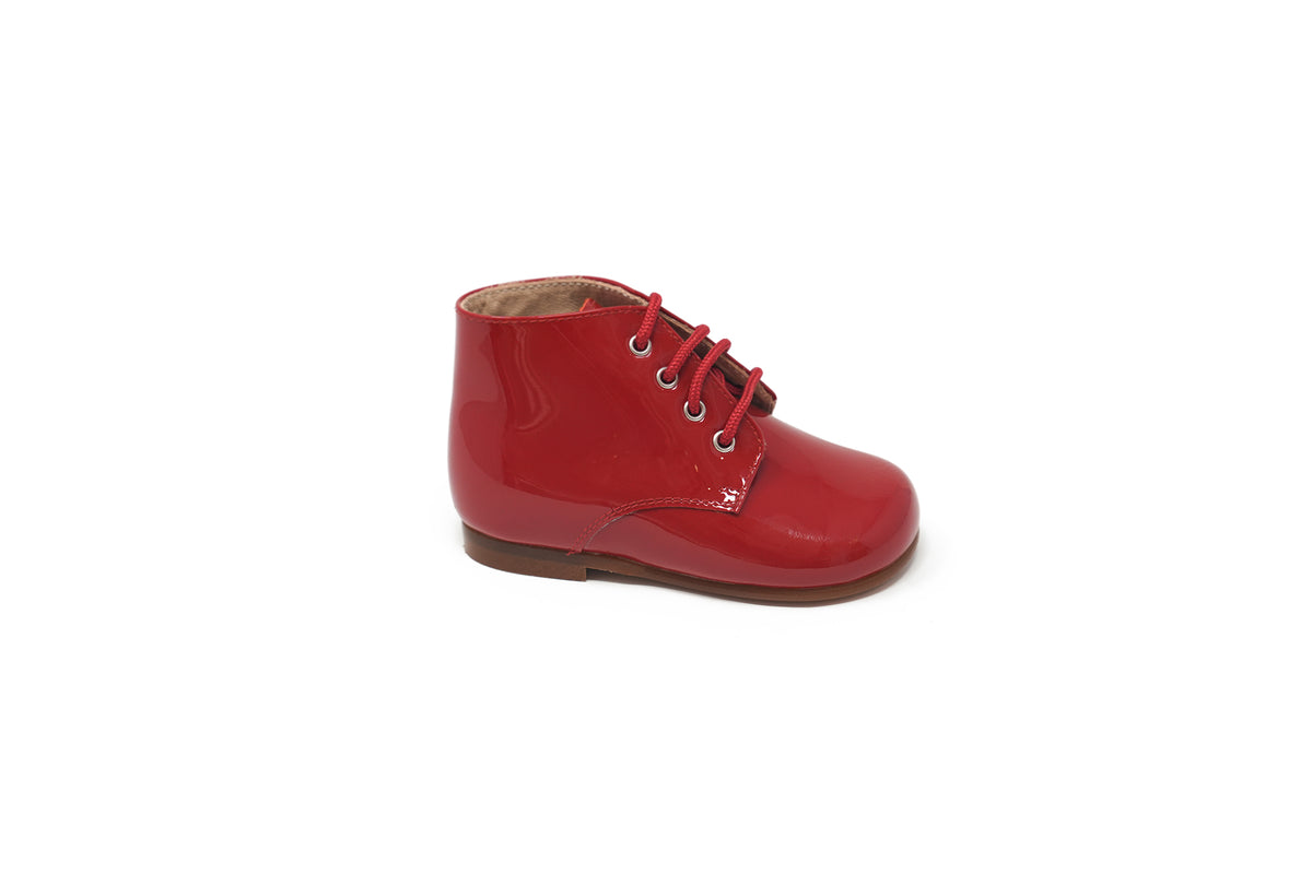 Beberlis Red Patent Lace Up Baby Bootie