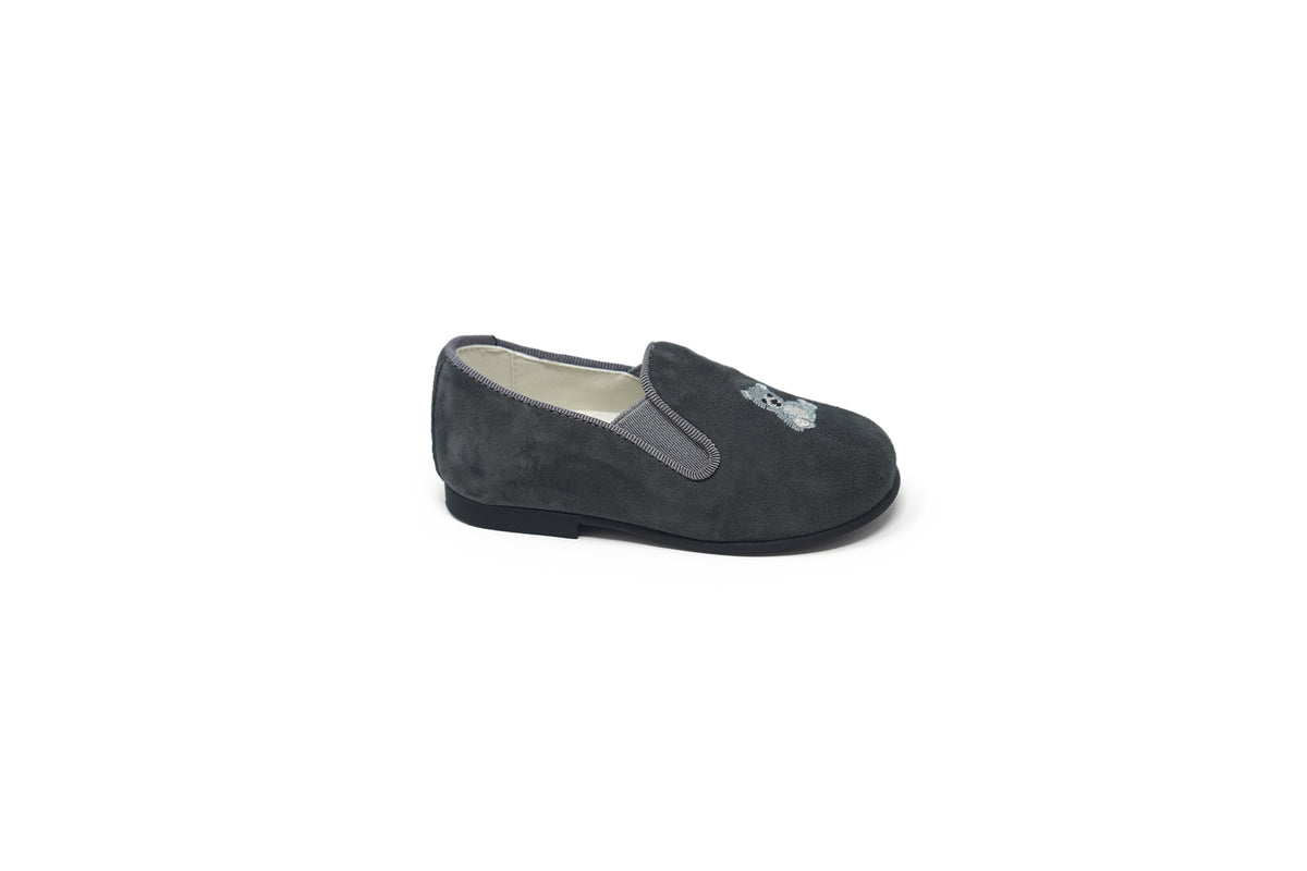 Andanines Gray Suede Teddy Bear Baby Smoking Loafer