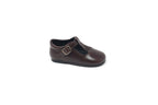 Blublonc Brown Scalloped Baby T-Strap
