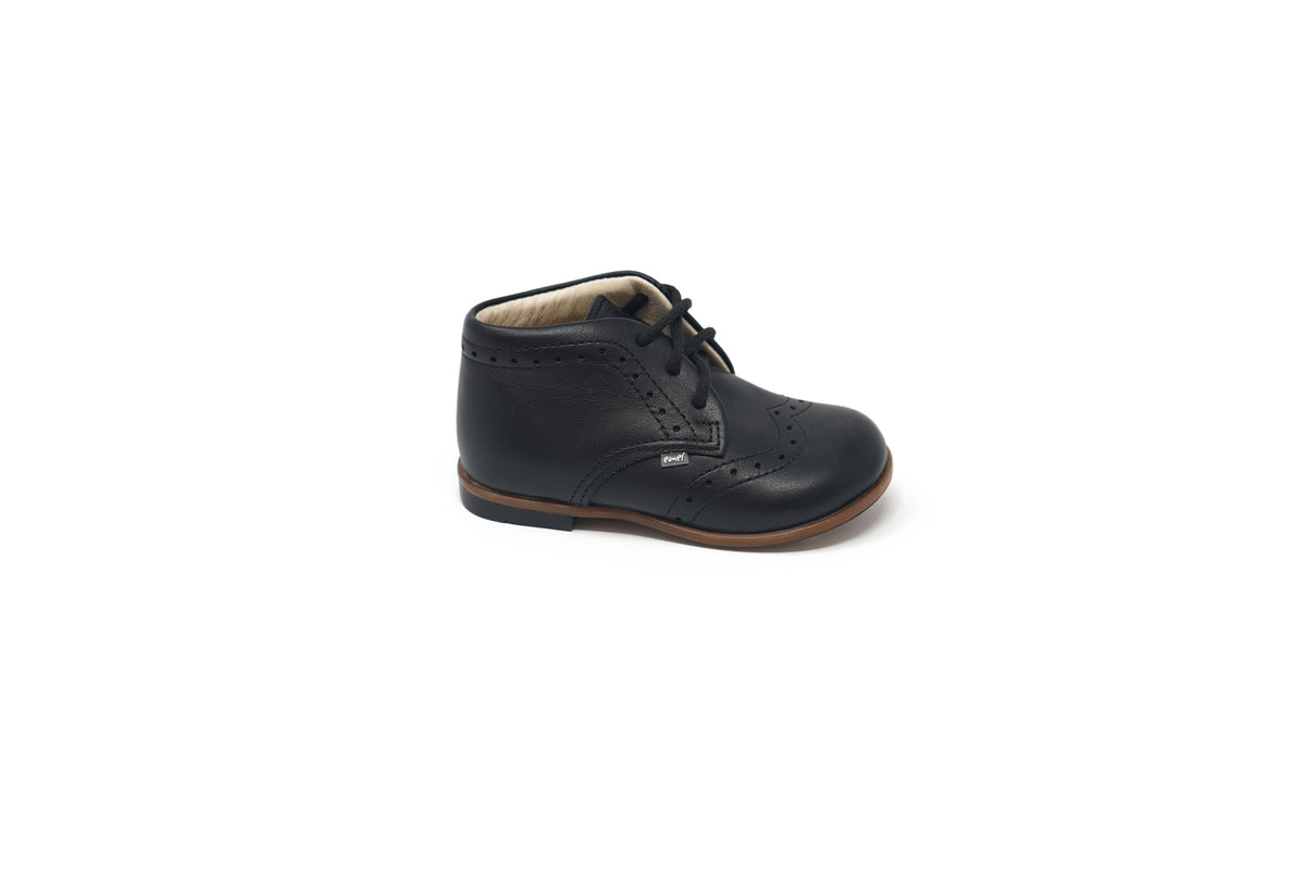 Emel Black Wingtip Baby Bootie