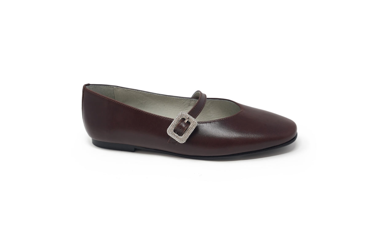 Luccini Burgundy Strap Ballet Flat
