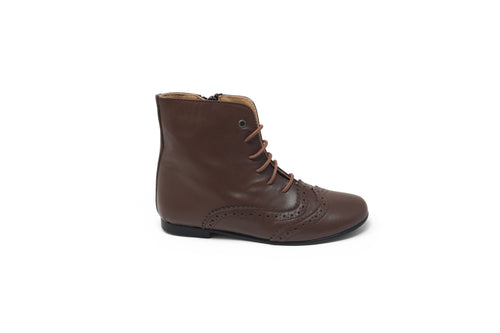Jolee Brown Pebbled Wingtip Bootie