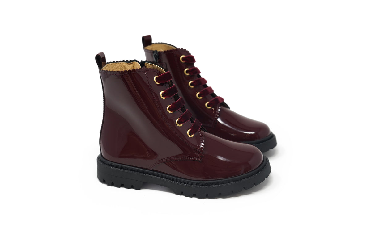 Andanines Burgundy Patent Bootie