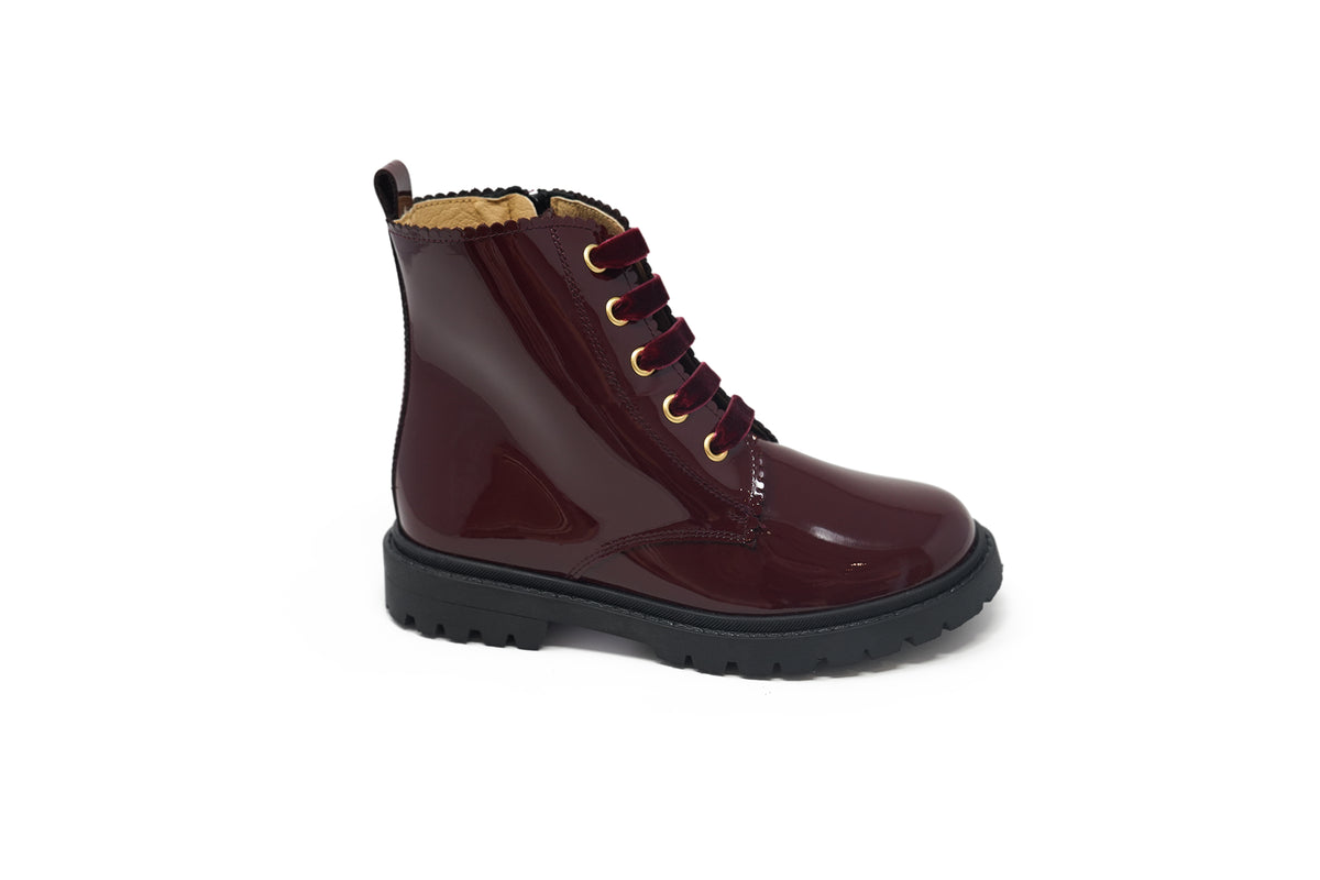 Andanines Burgundy Patent Bootie