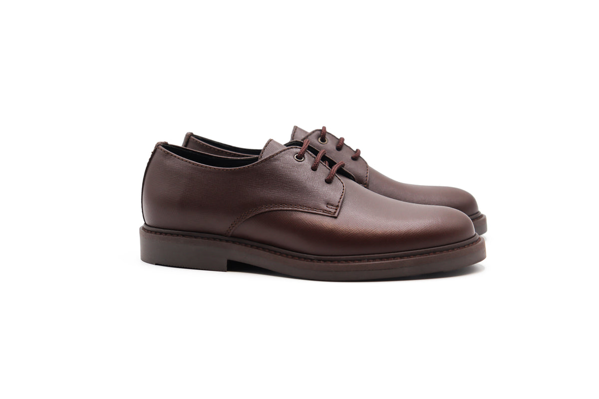 Beberlis Brown Pebbled Laced Dress Shoe