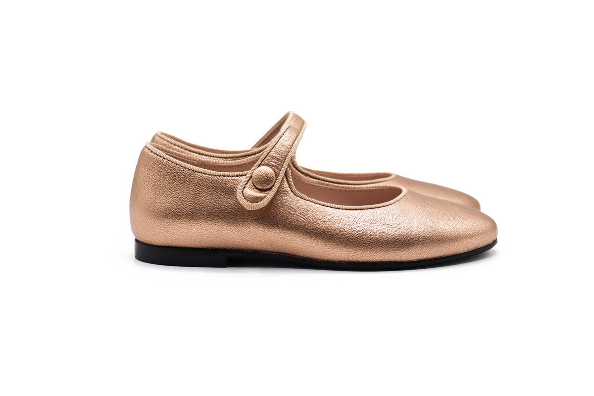 Beberlis Gold Pointed Mary Jane