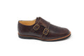 Andanines Brown Perforated Buckle Dress Shoe