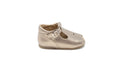 Blublonc Gold Open Toe T-Strap With Heart Baby Shoe