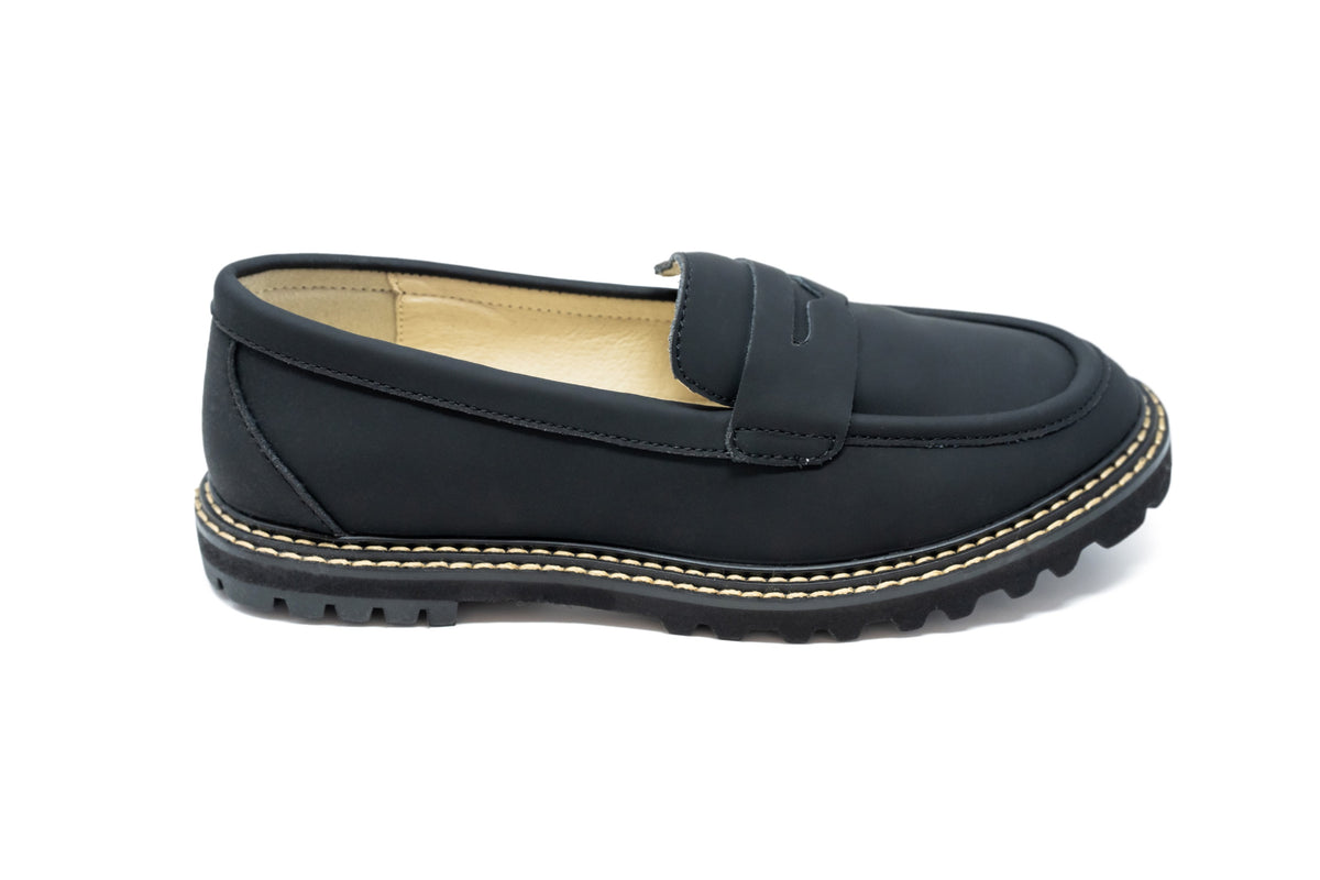 Boutaccelli Durham Black Gum Leather Loafer