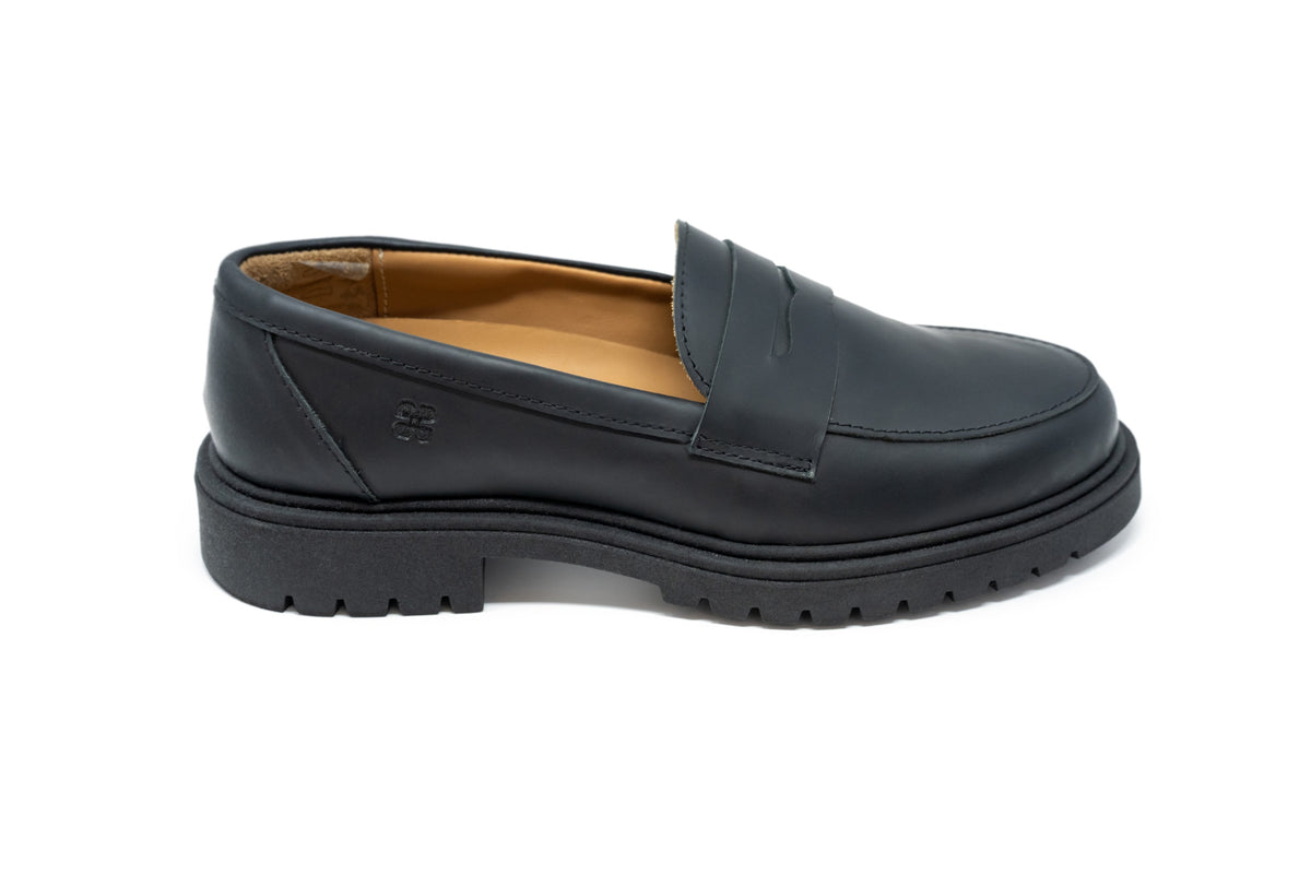 Porte Black Platform Penny Loafer