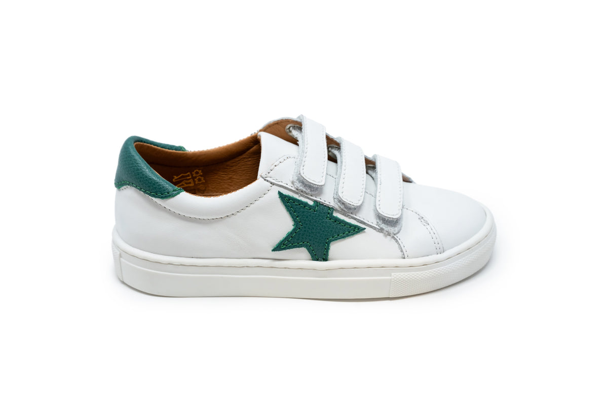 Atlanta White With Green Star Strap Sneaker