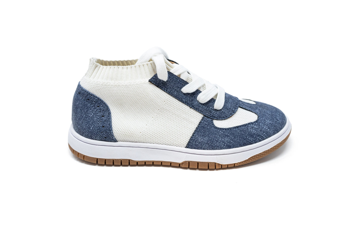 Boutaccelli Merlot Knit Denim White Sneaker