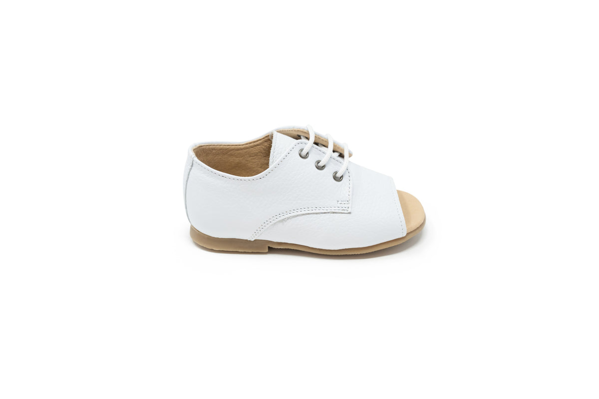 Blublonc White Open Toe Lace Baby Shoe