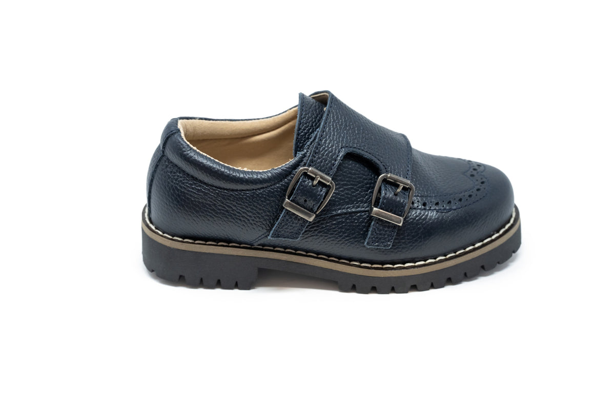Blublonc Navy Harper Wingtip Shoe