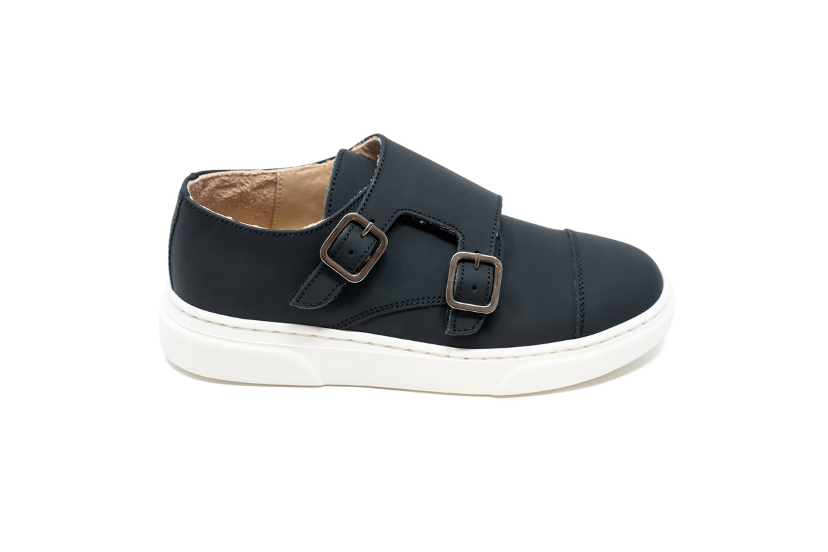 Blublonc Black Gum Velcro Dress Sneaker