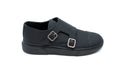 Blublonc Black Gum  Cap Toe Velcro Dress Sneaker