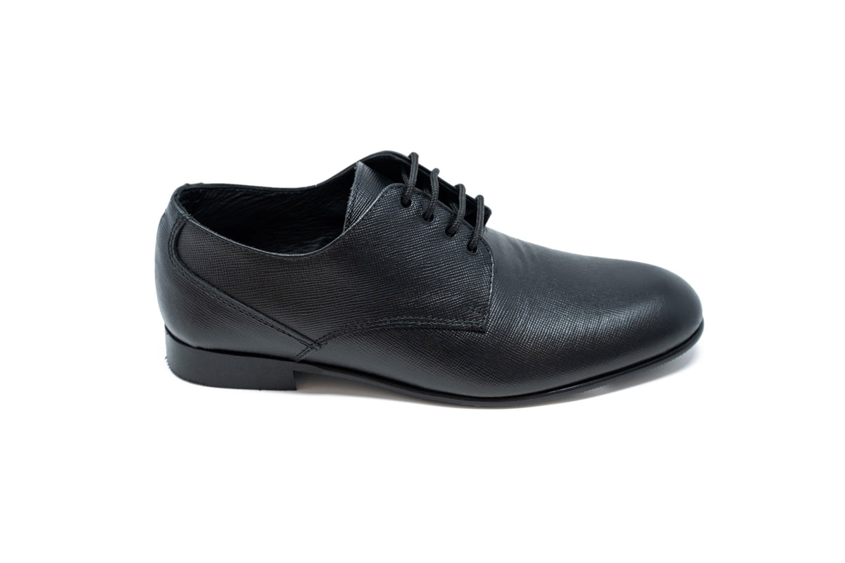 Andanines Black Pebbled Lace Dress Shoe