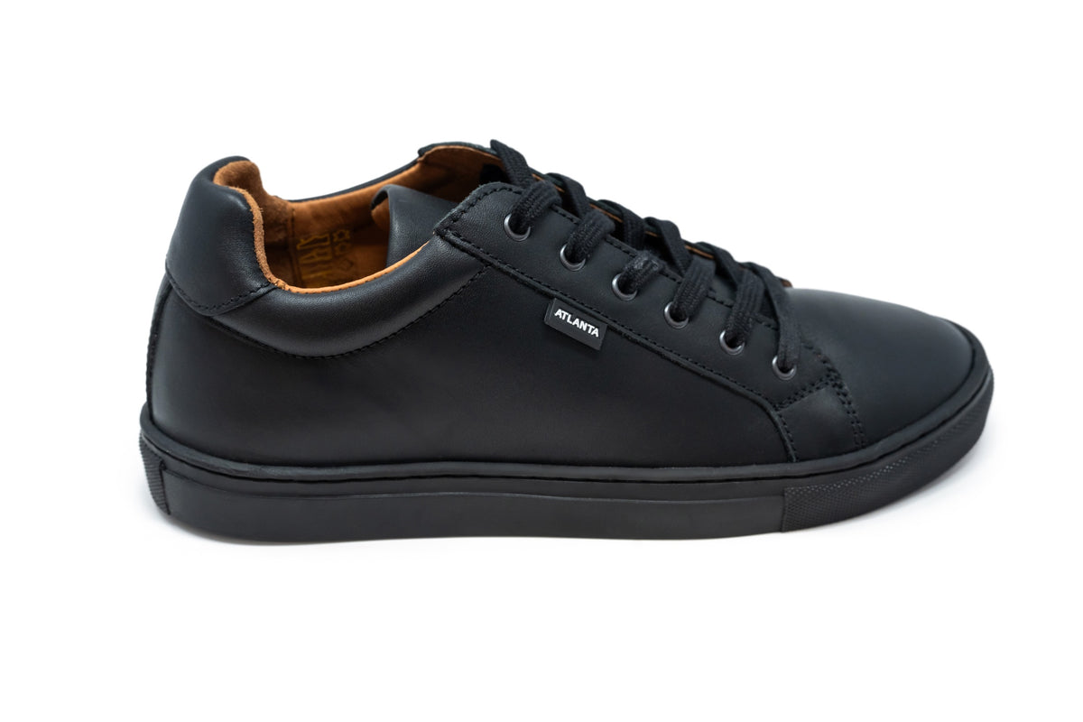 Atlanta Black Smooth Lace Sneaker