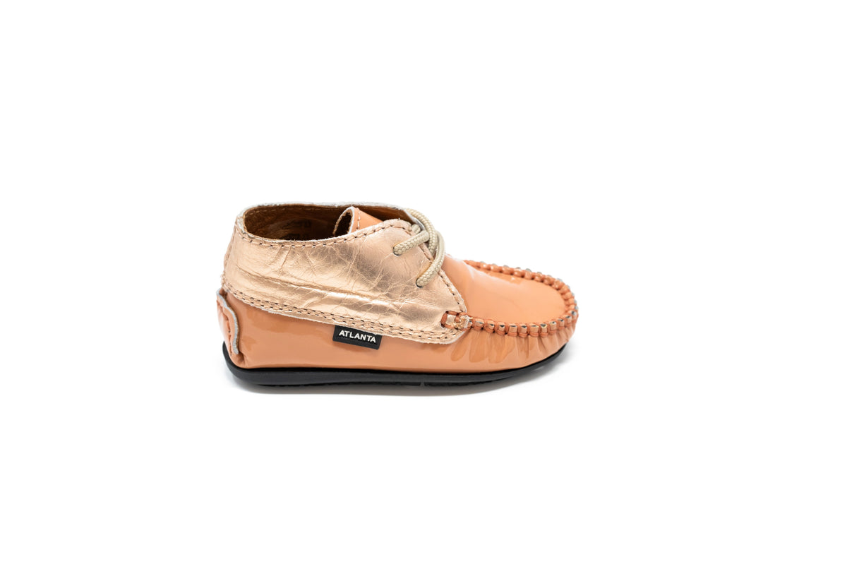 Atlanta Peach Patent Baby Shoe