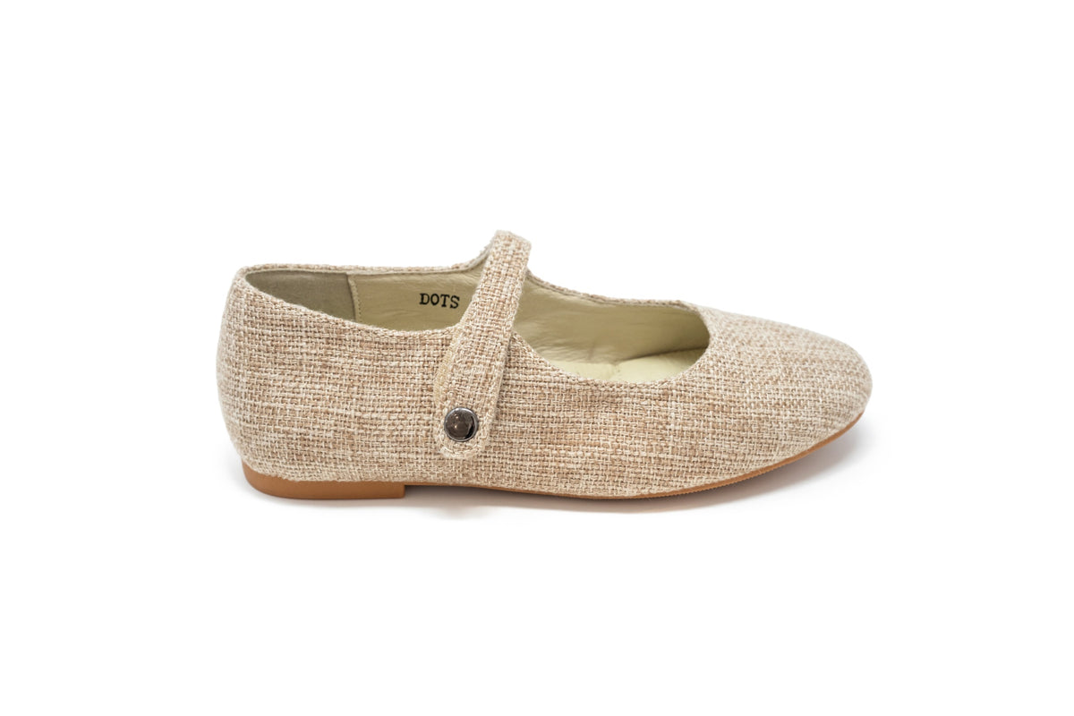Boutaccelli Dots Natural Burlap Mary Jane