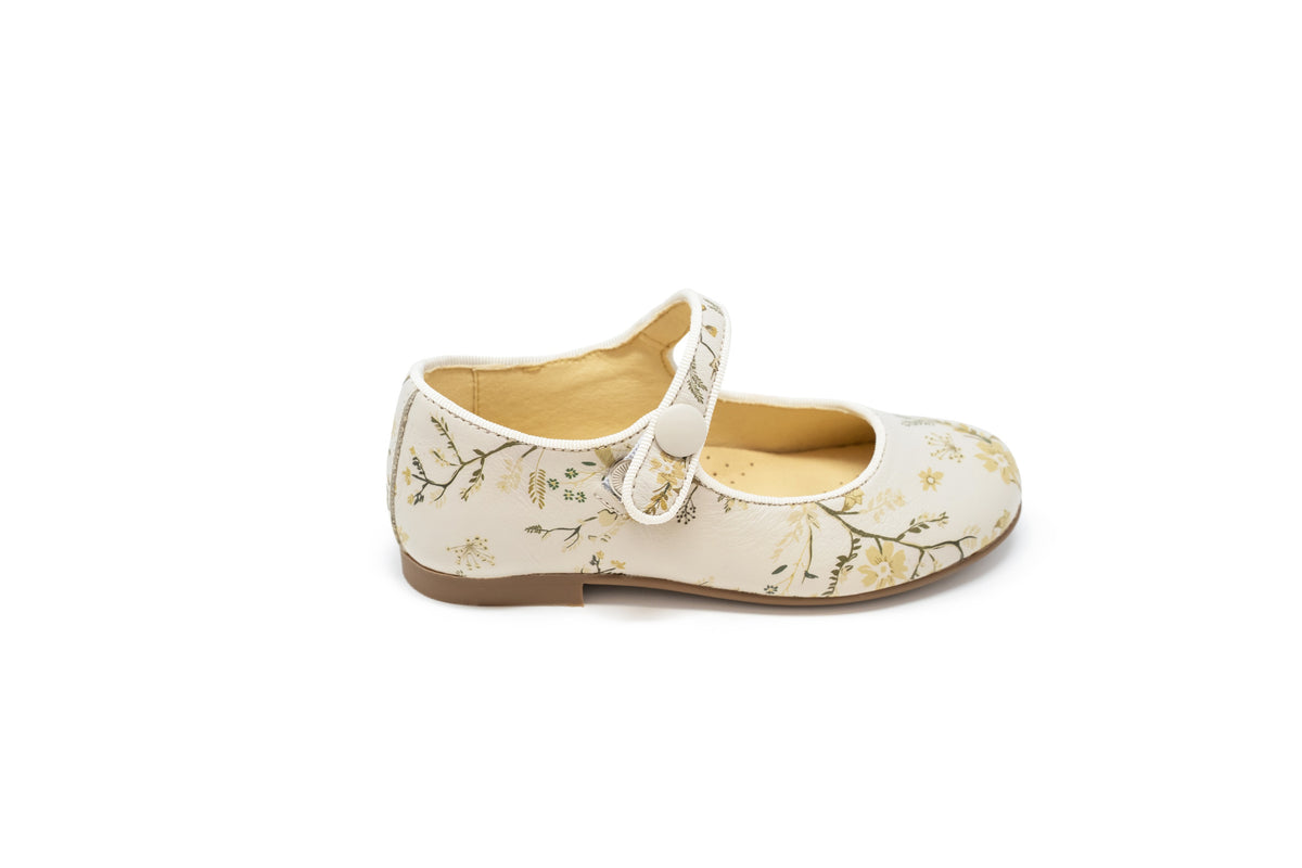 Andanines Beige Floral Mary Jane