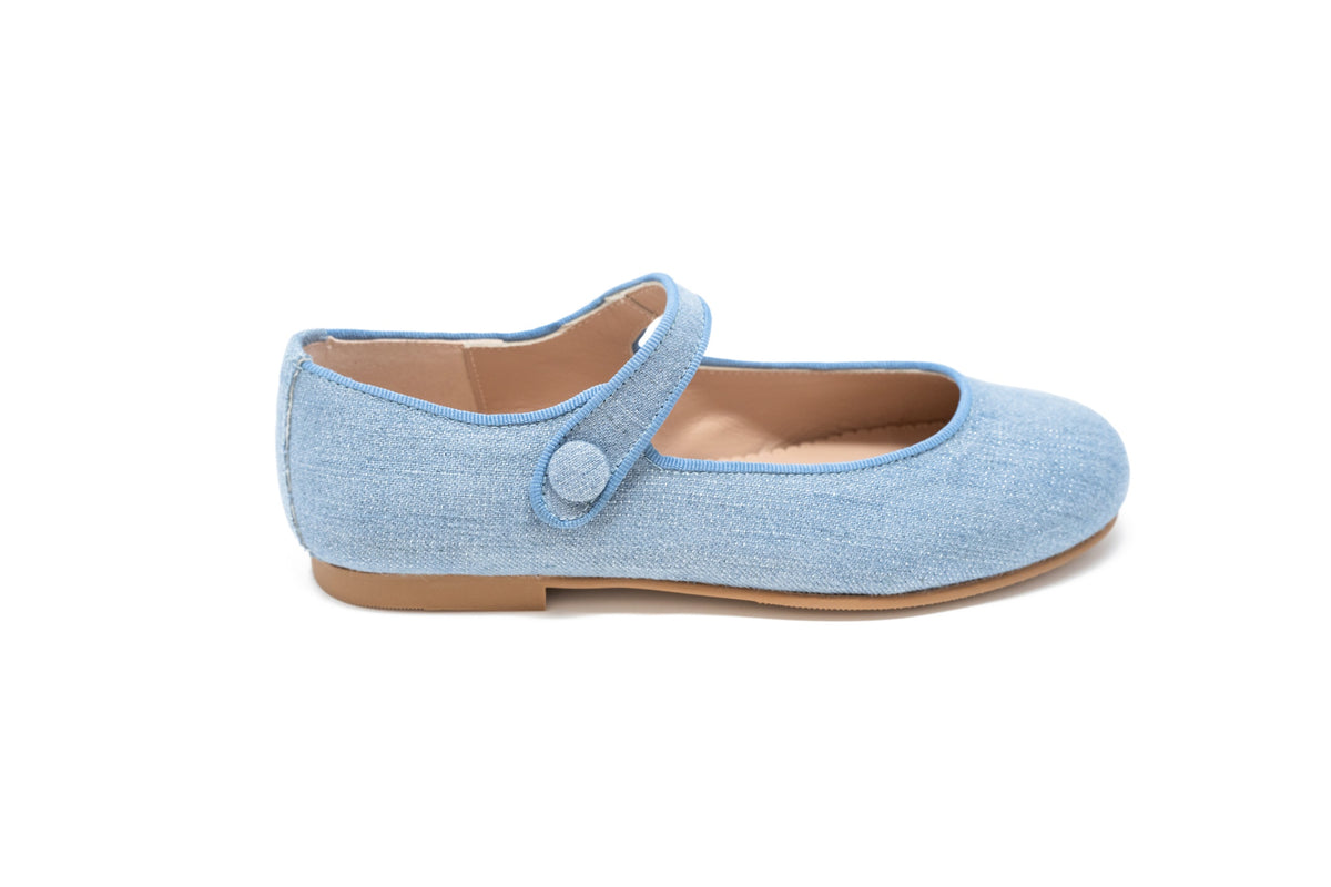 Ruth Light Blue Fabric Mary Jane