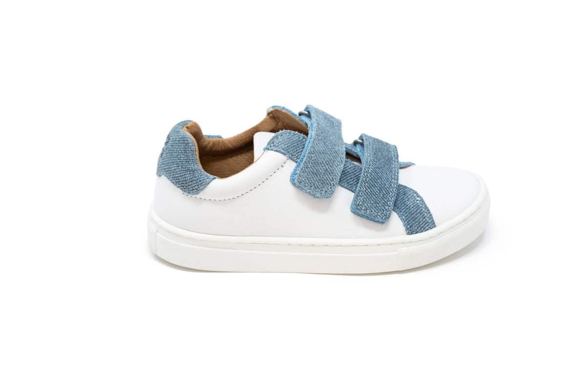 Porte White And Denim Velcro Sneaker