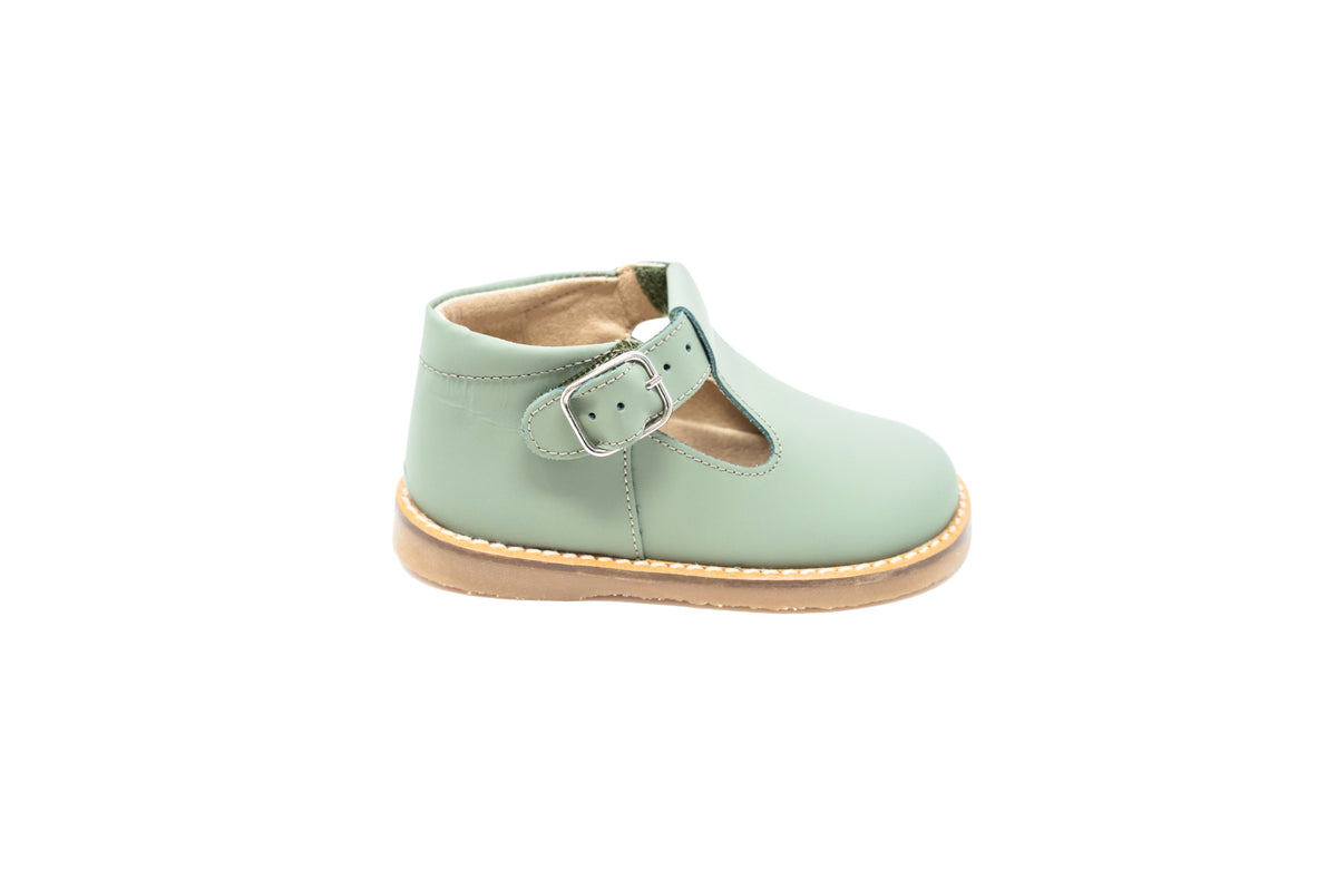Blublonc Sage Green T-Strap Baby Shoe