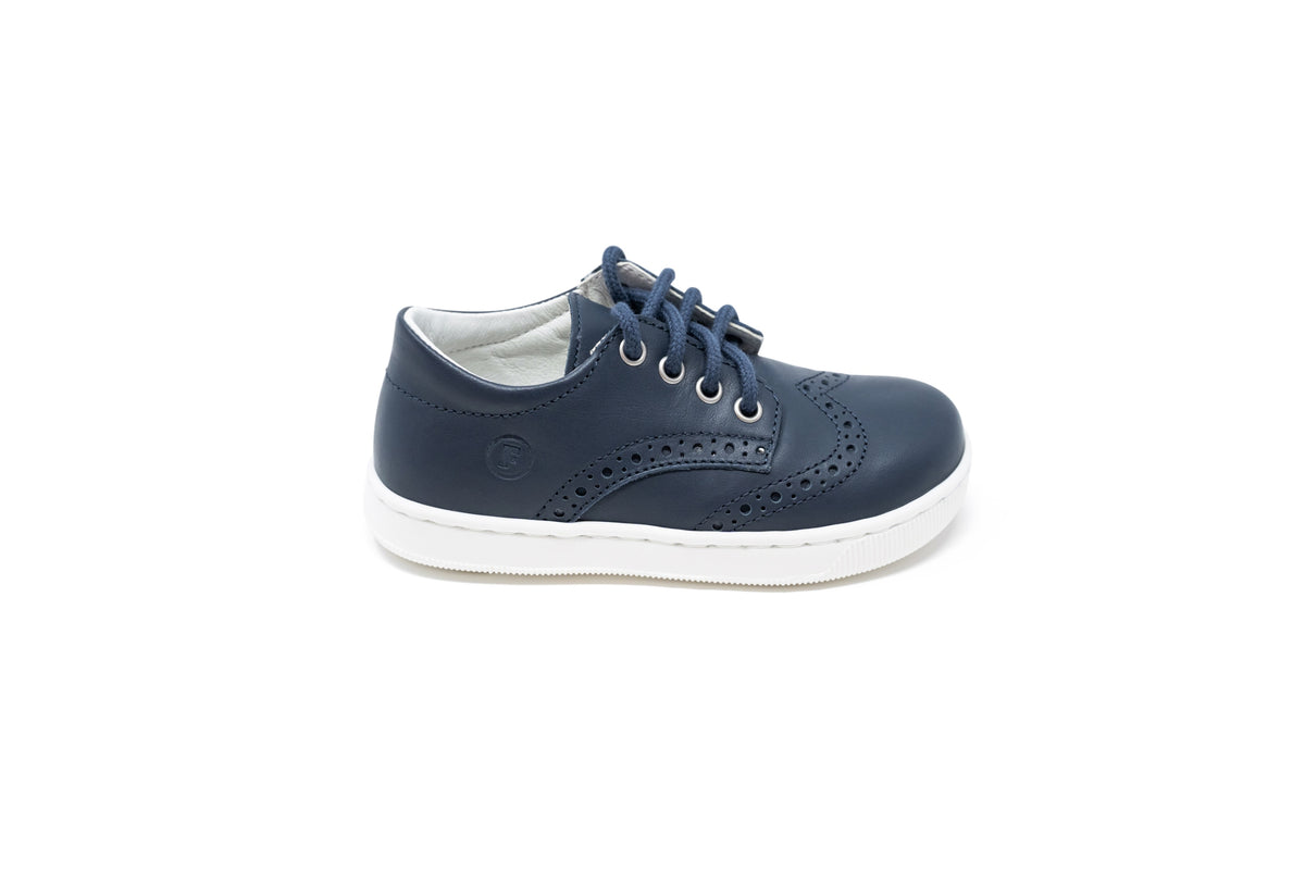 Falcatto Navy Wingtip Lace Baby Shoe