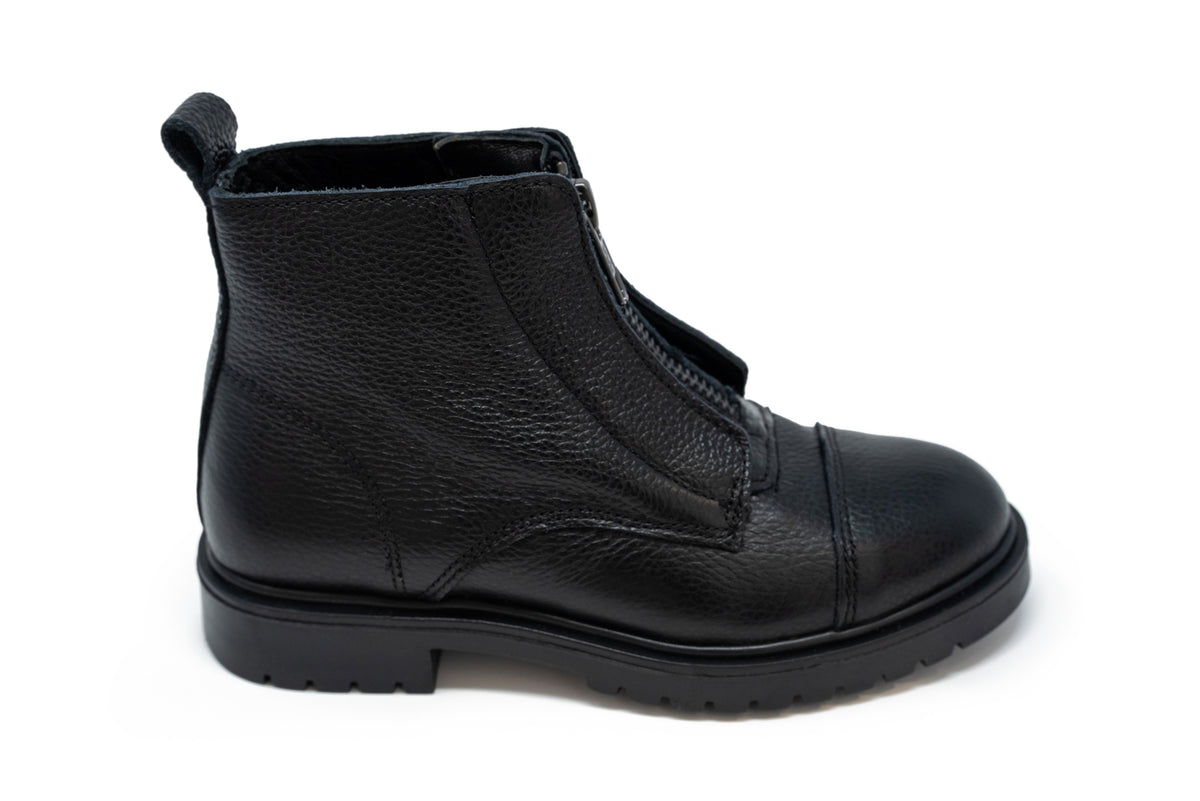Blublonc Black Zipper Bootie