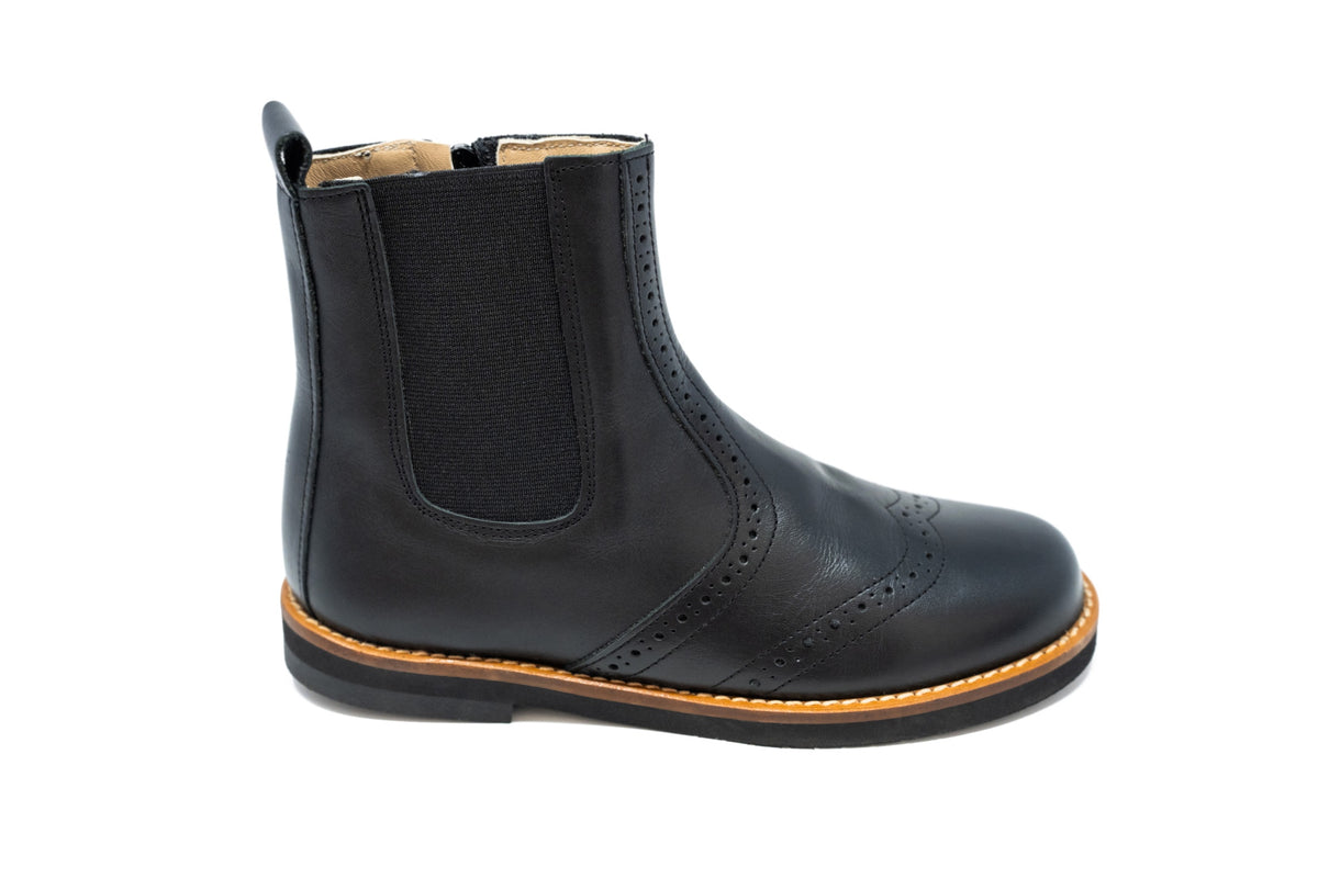 Jolee Black Wingtip Zipper Bootie