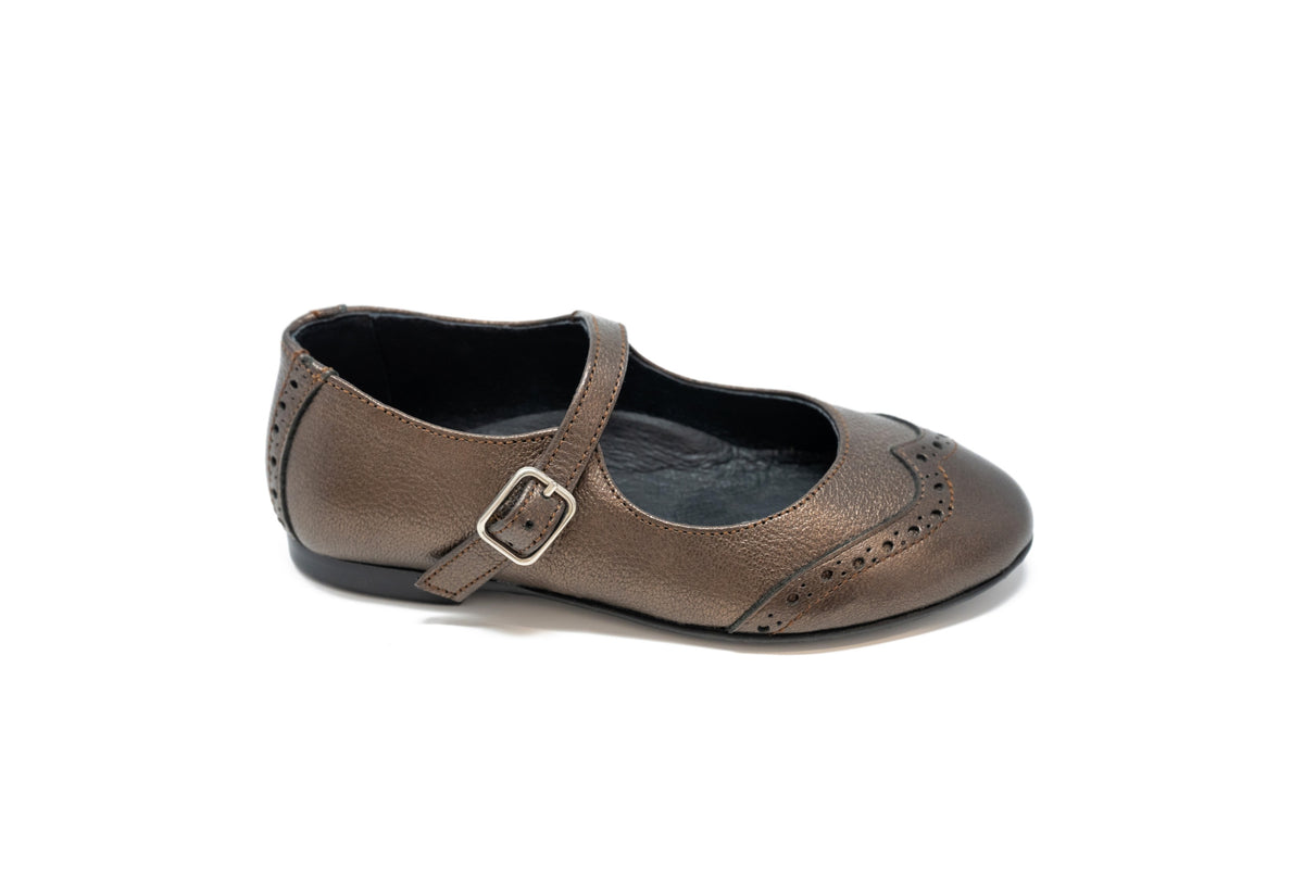 Blublonc Bronze Wingtip Mary Jane