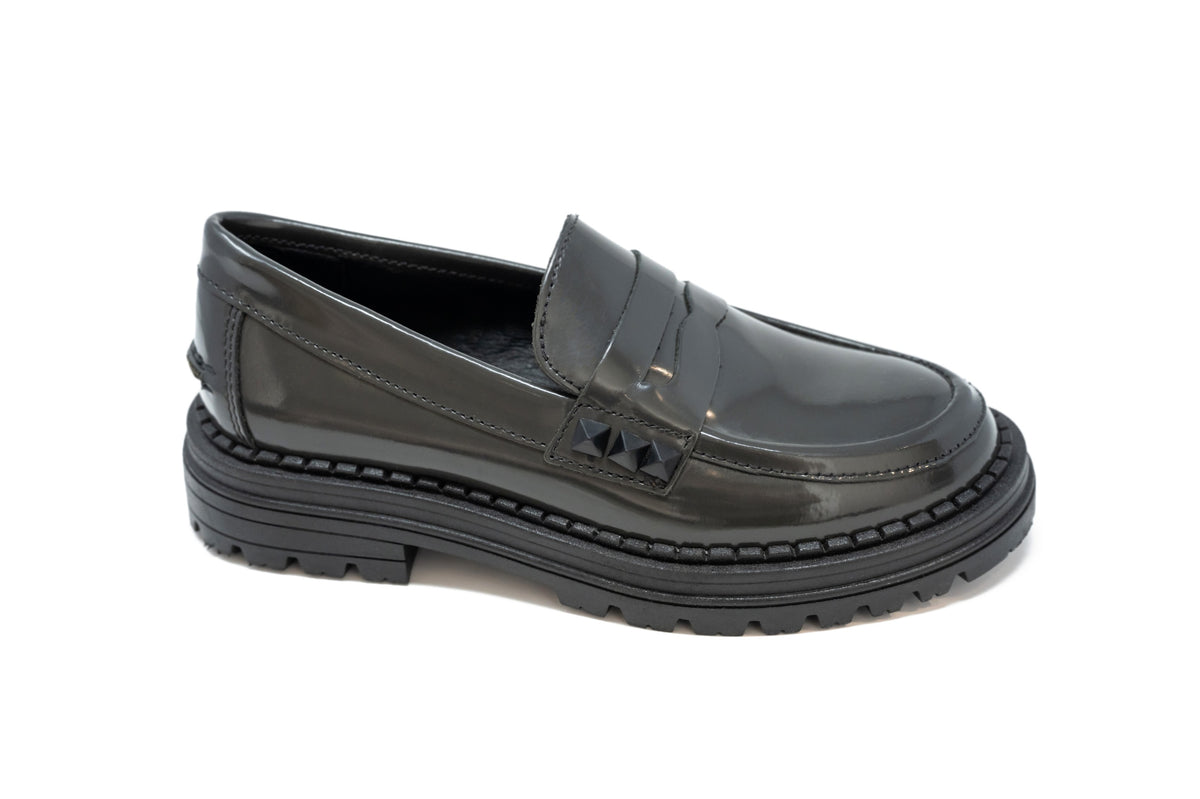 Blublonc Gray Heidi Studs Loafer