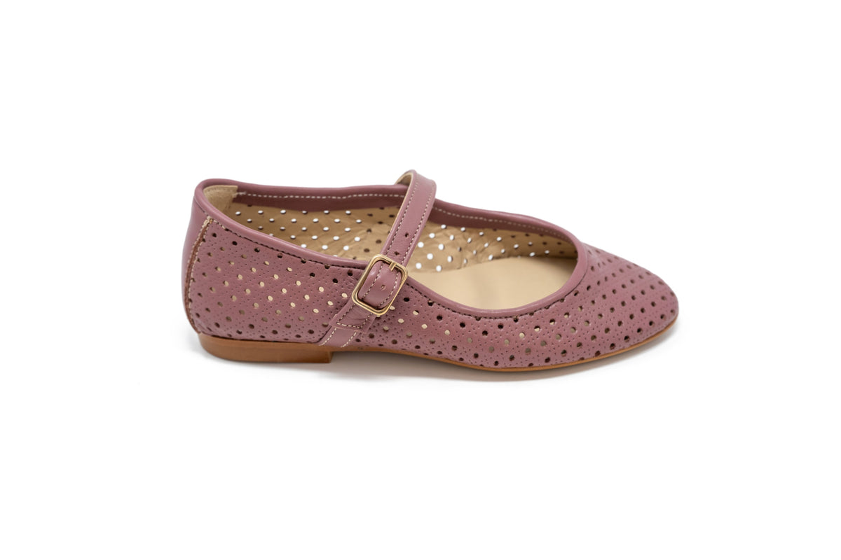 Blublonc Mauve Perforated Mary Jane