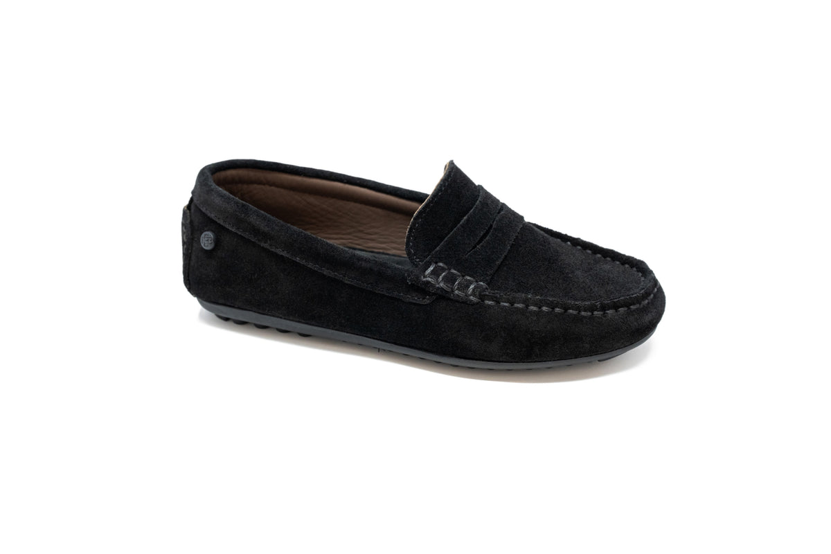Blublonc  Black Suede Jack Penny Loafer