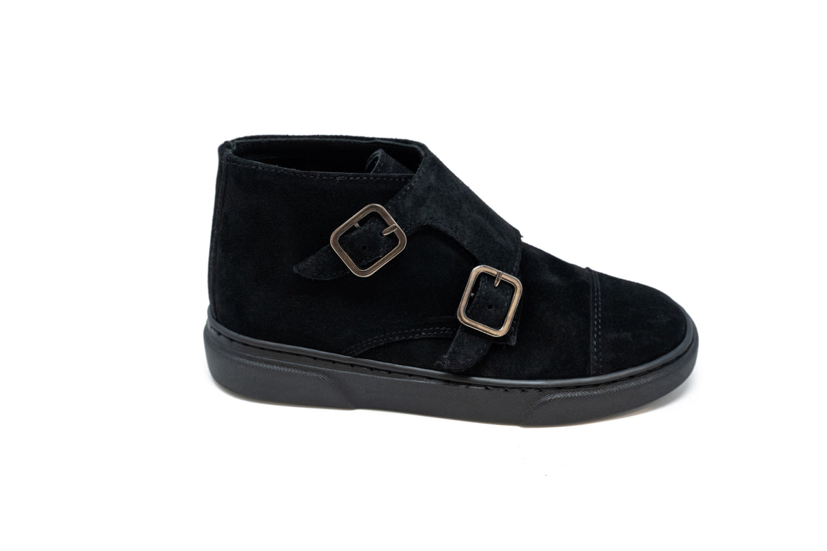 Blublonc Black Suede Hightop Bootie